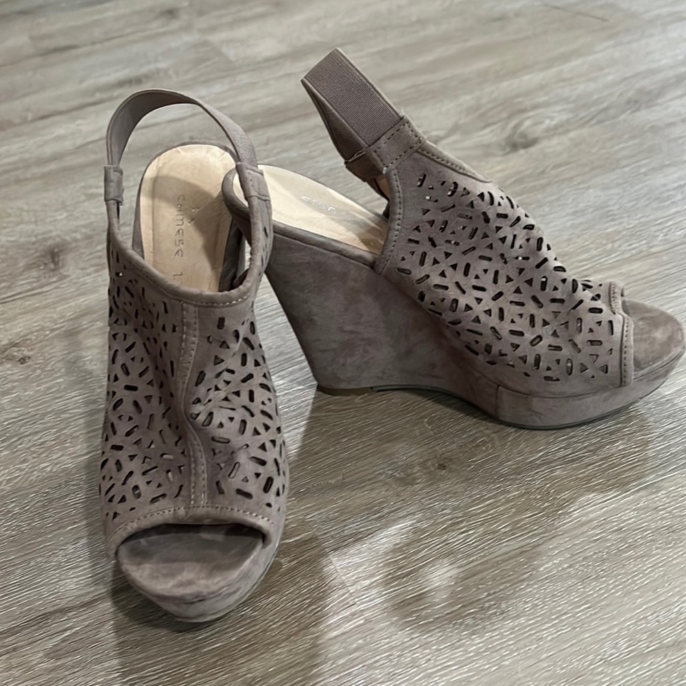 Chinese laundry wedge booties 7